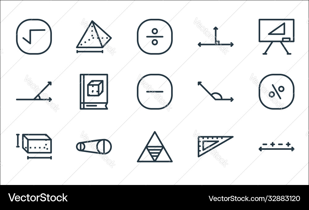 Mathematics line icons linear set quality Mathematics line icons linear set quality Vector Image