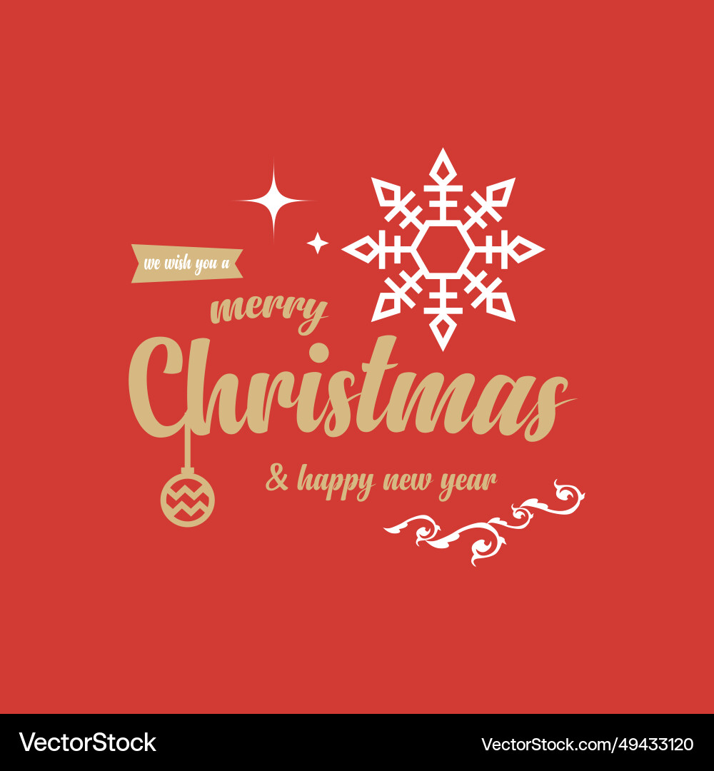 Merry christmas text with snowflake design Vector Image