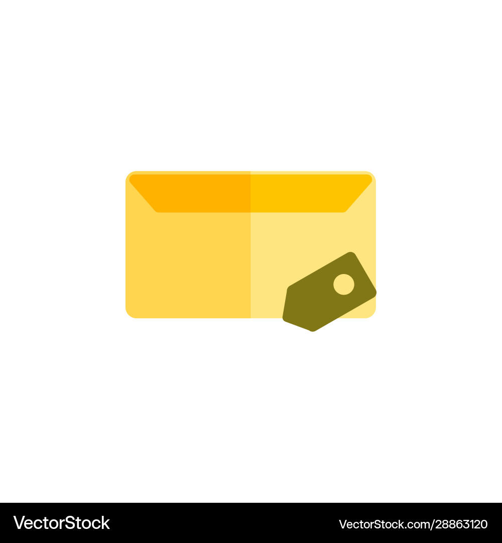 Message icon design flat style mail label Message icon design flat style mail label vector image