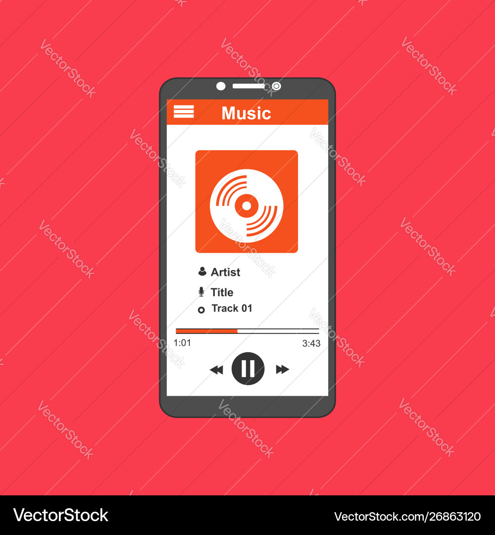 Music Player App Interface Vector Image