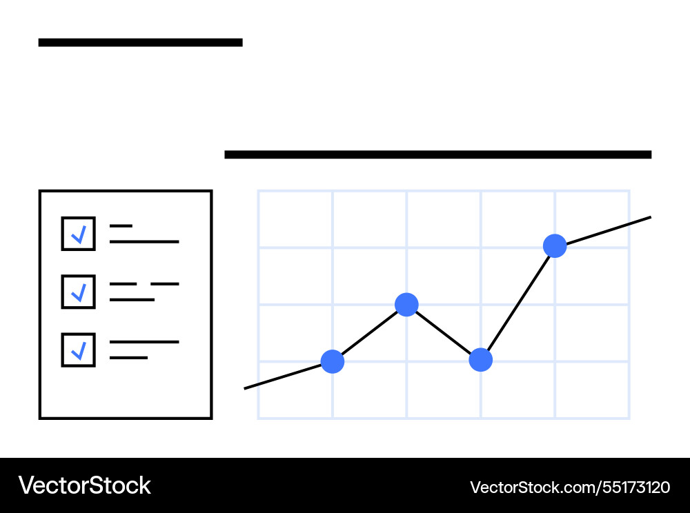 Progress tracking with checklist completion Progress tracking with checklist completion vector image
