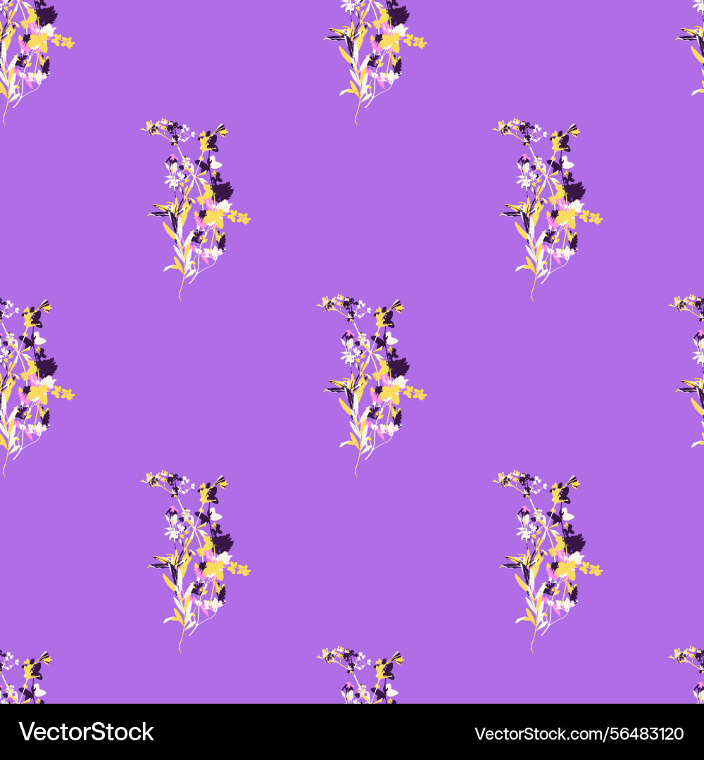 Seamless pattern with bunches of different grass Vector Image