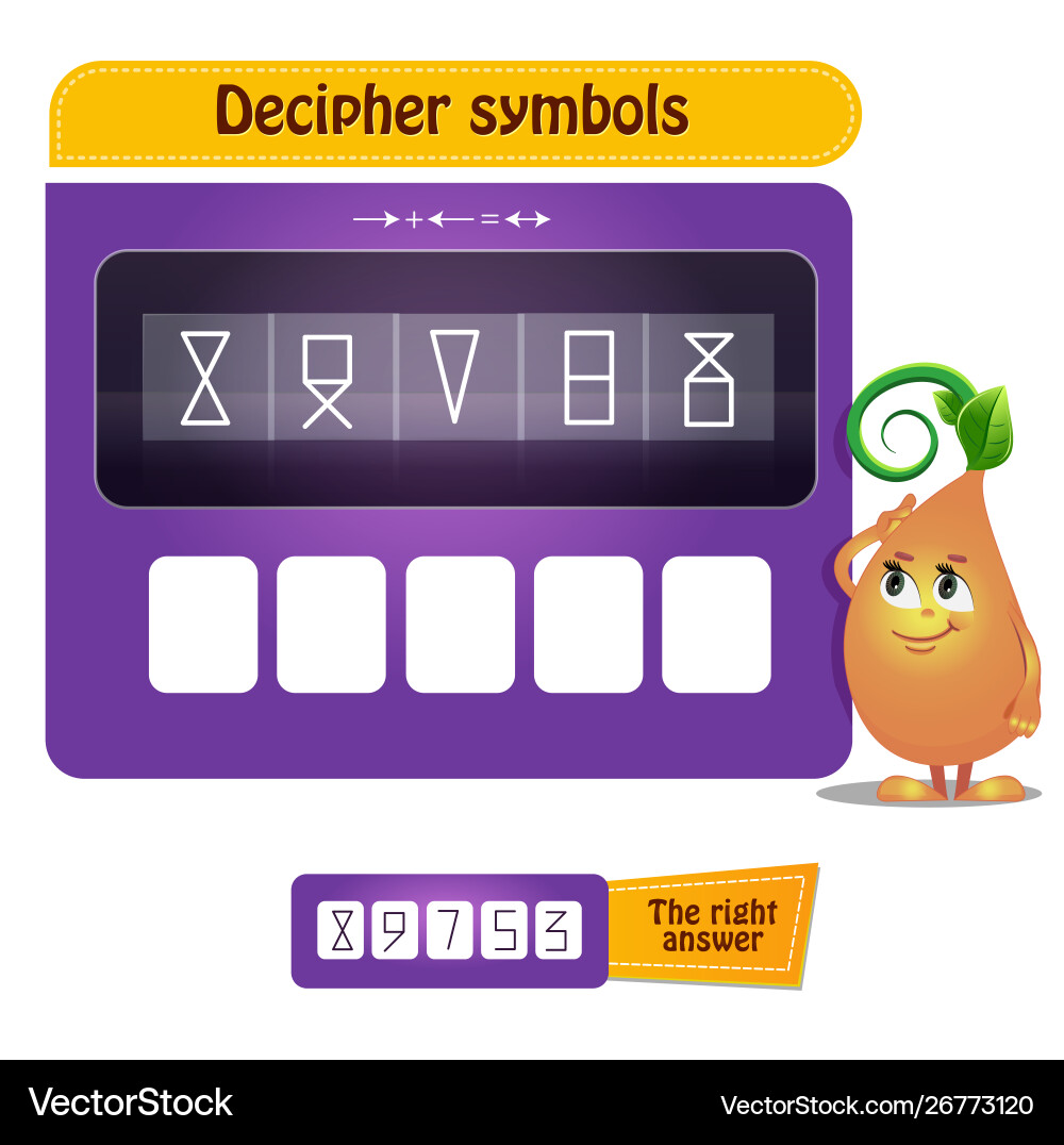 Visual game decipher symbols Visual game decipher symbols vector image