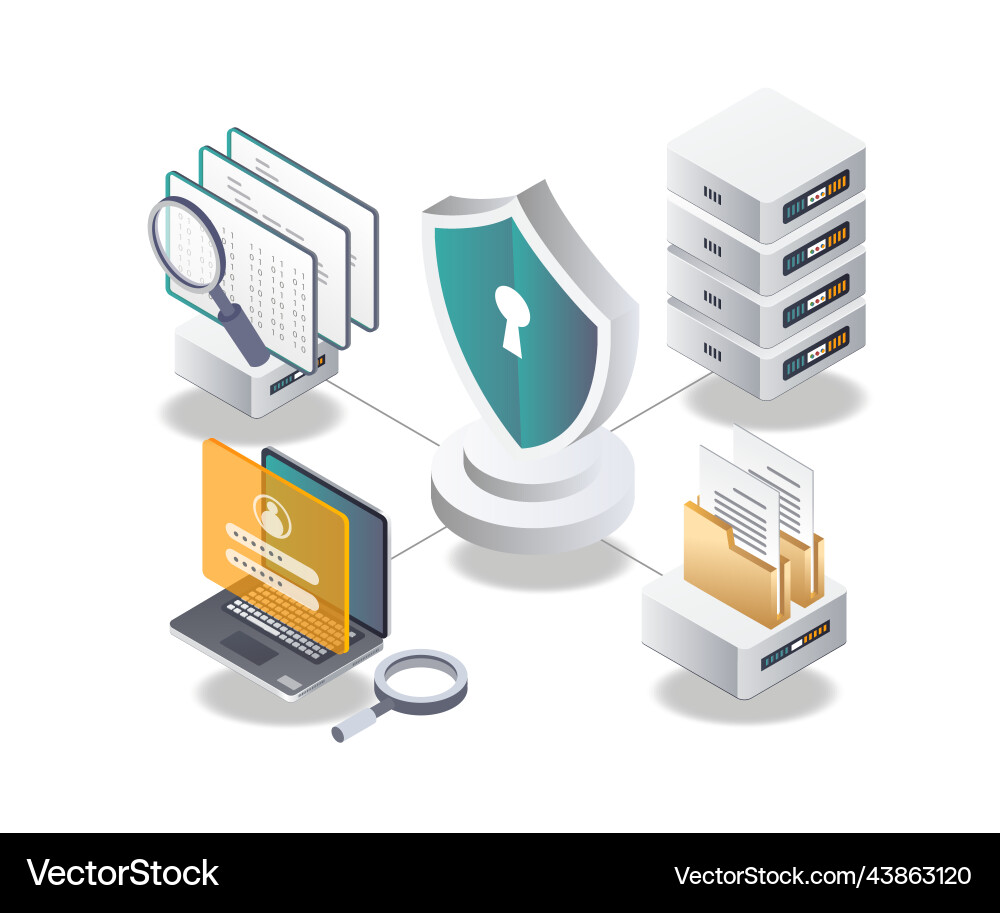 Vulnerability management and analysis security vector image