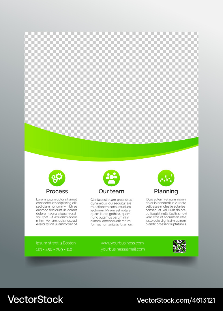 Business Flyer - Green & White Royalty Free Vector Image
