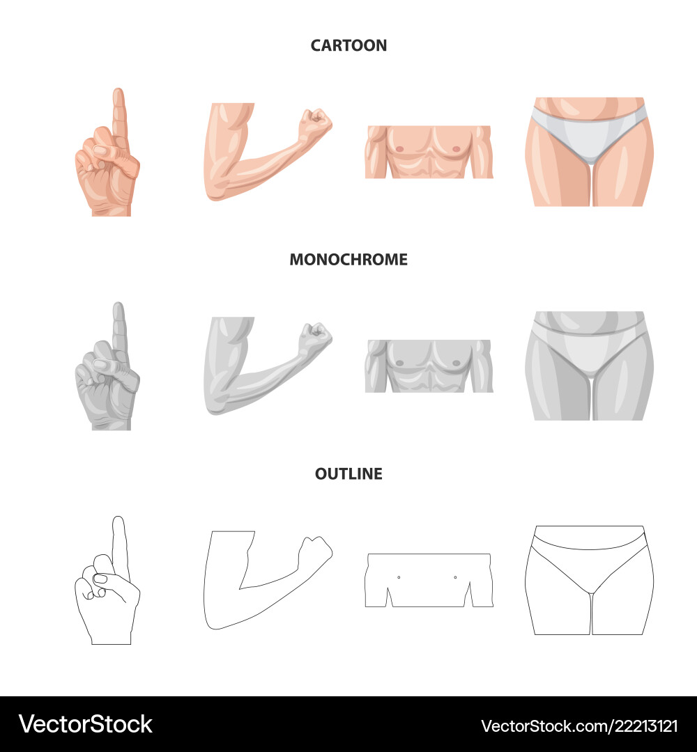 Design of human and part symbol set Design of human and part symbol set vector image