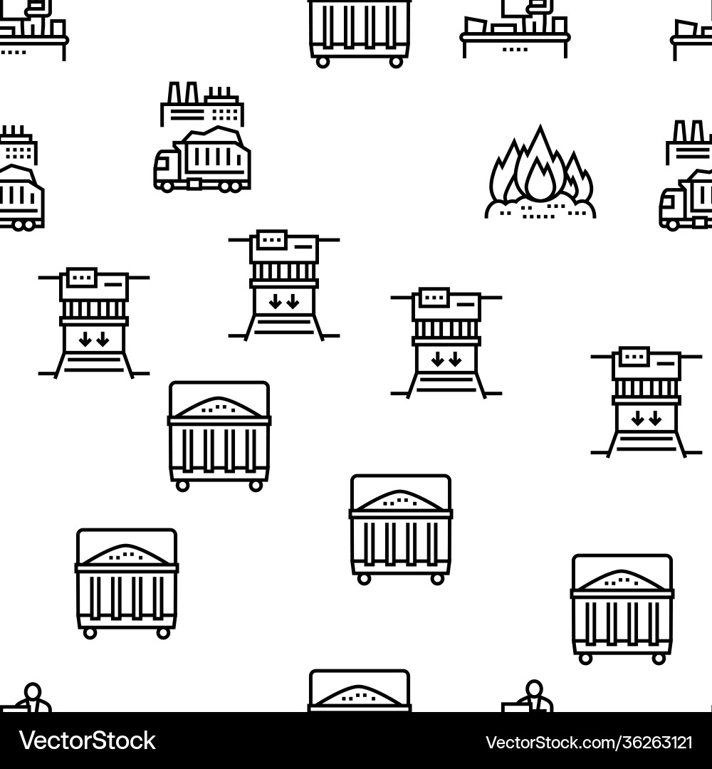 Factory garbage waste seamless pattern Vector Image