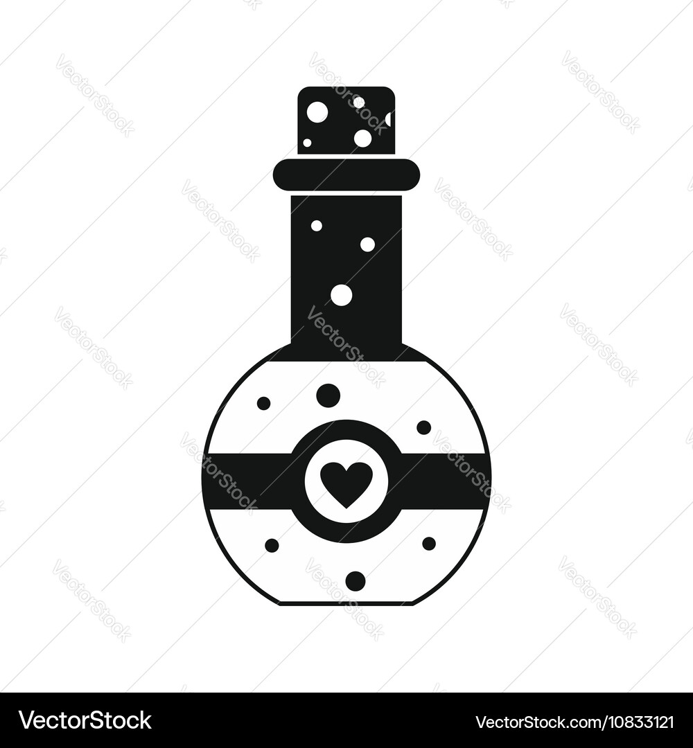 Flask of love elixir icon simple style vector image