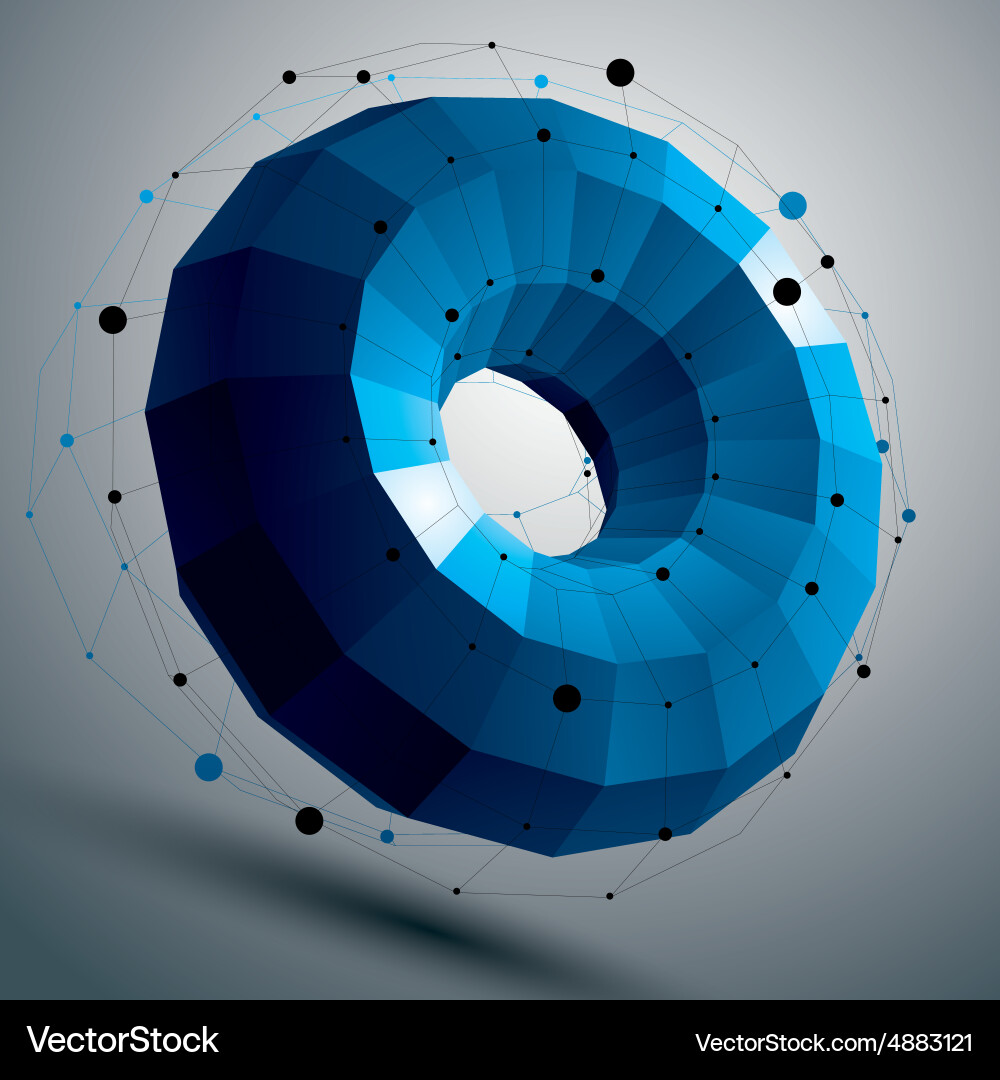 Geometric abstract 3d complicated object colorful vector image