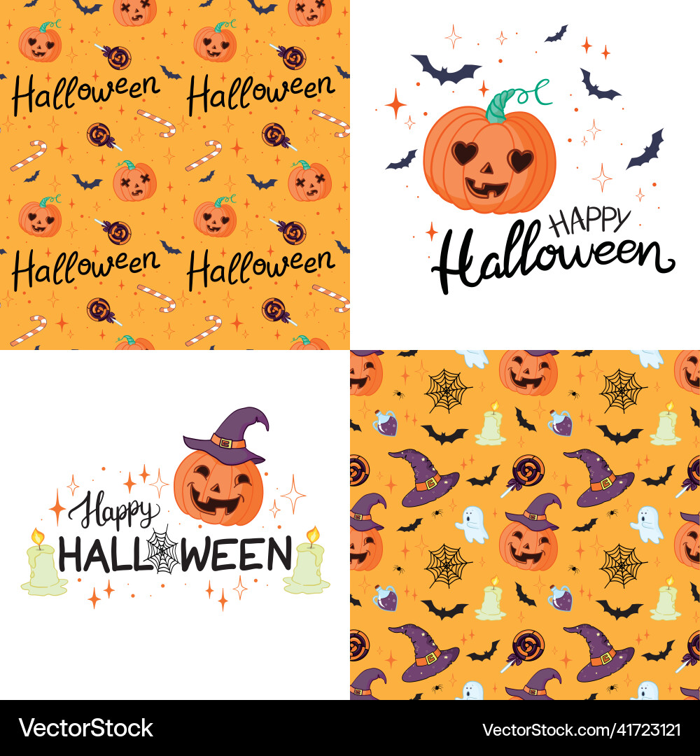 Halloween - pumpkin garland ghost bat spider Halloween - pumpkin garland ghost bat spider vector image