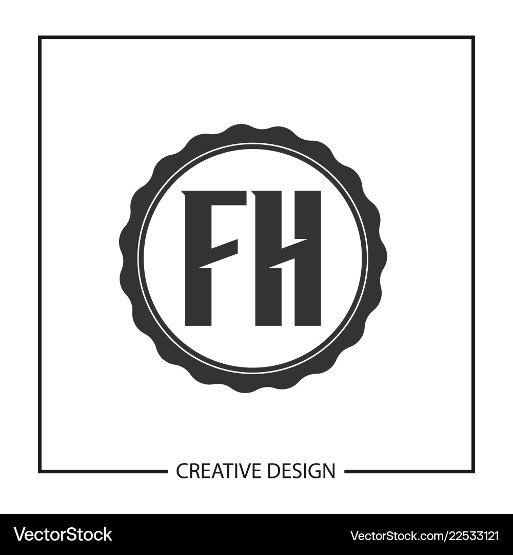 Initial letter fh logo template design Royalty Free Vector