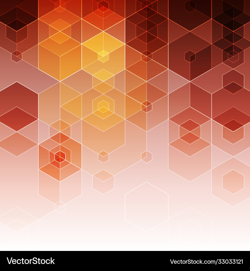 Light red texture with colorful hexagons vector image