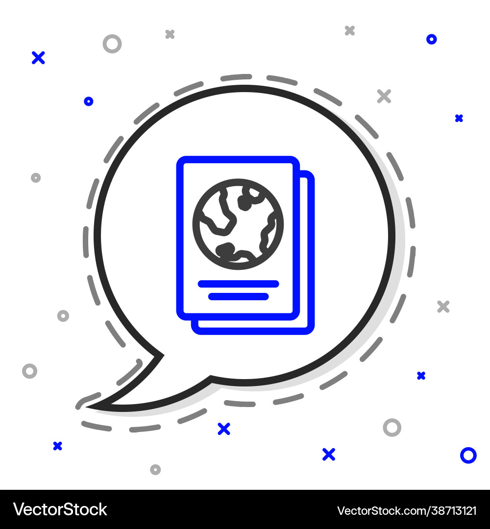 Line passport with biometric data icon isolated Line passport with biometric data icon isolated Vector Image