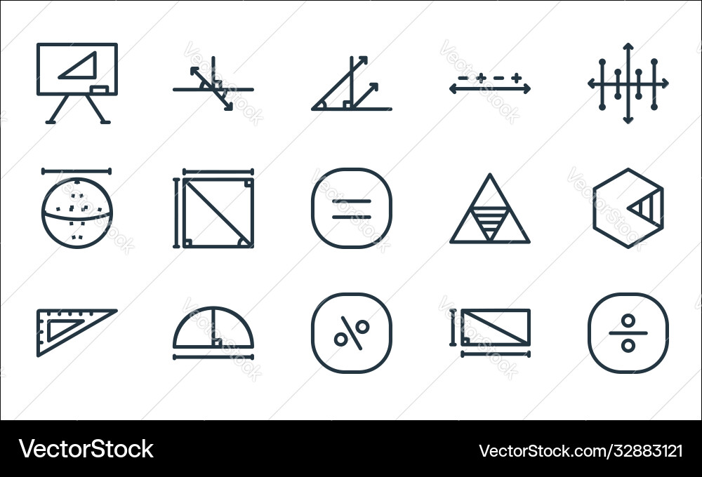 Mathematics line icons linear set quality Mathematics line icons linear set quality vector image