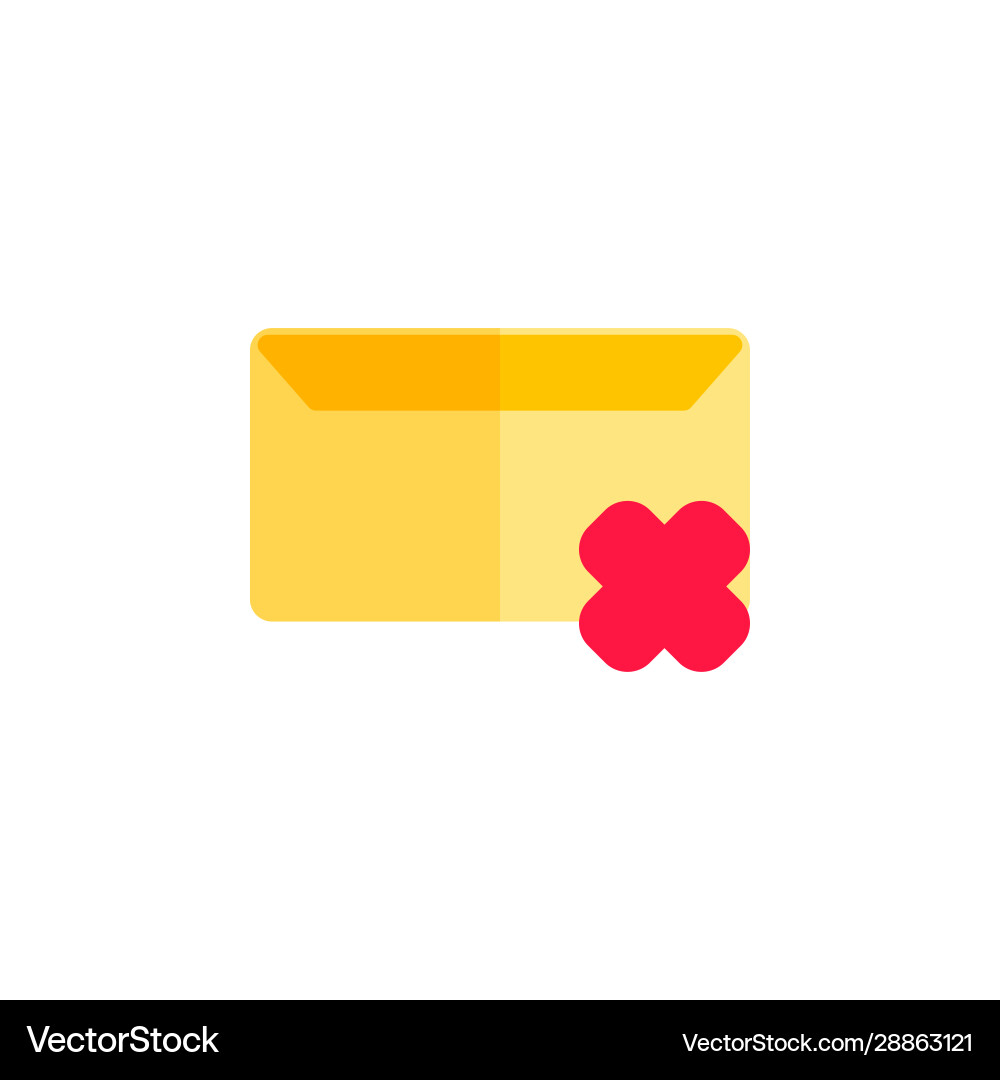 Message icon design flat style mail delete Message icon design flat style mail delete vector image