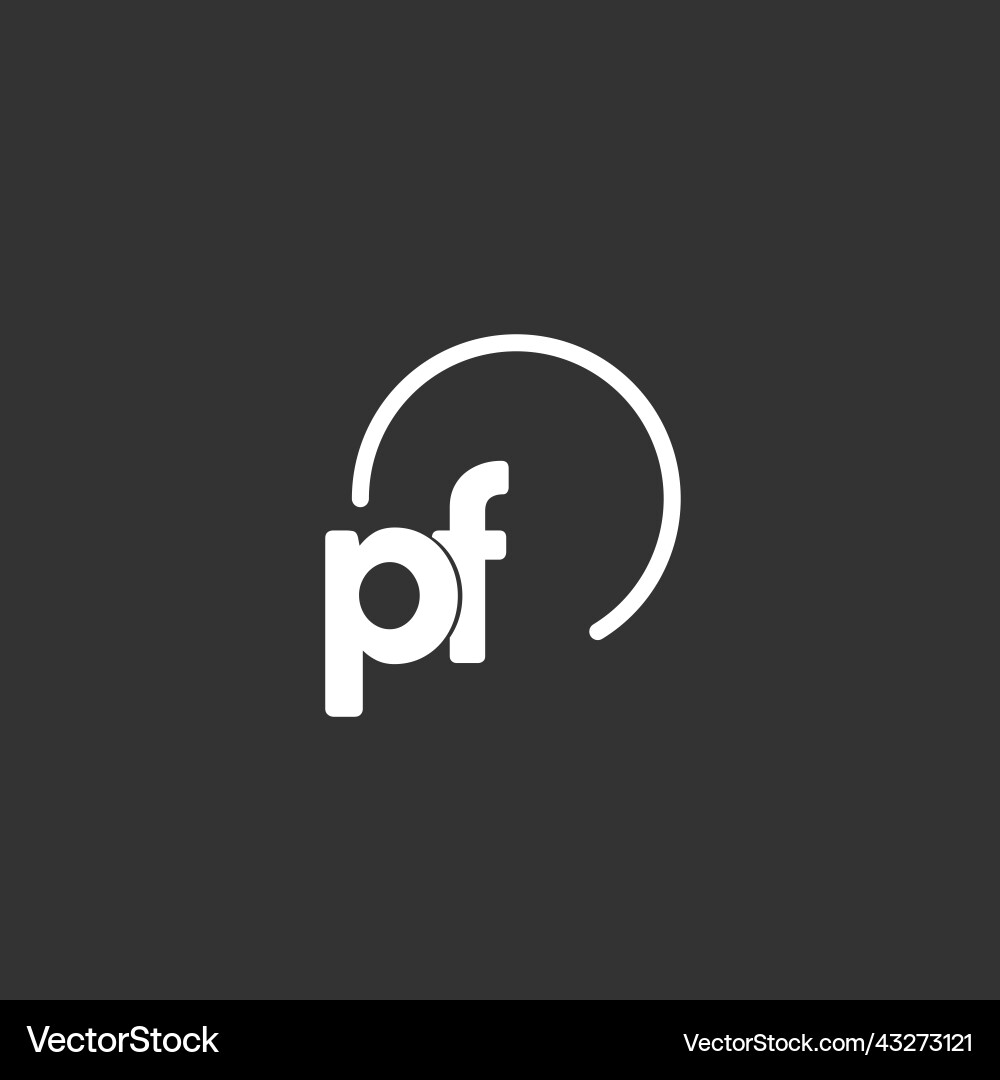 Pf initial logo with rounded circle Pf initial logo with rounded circle Vector Image