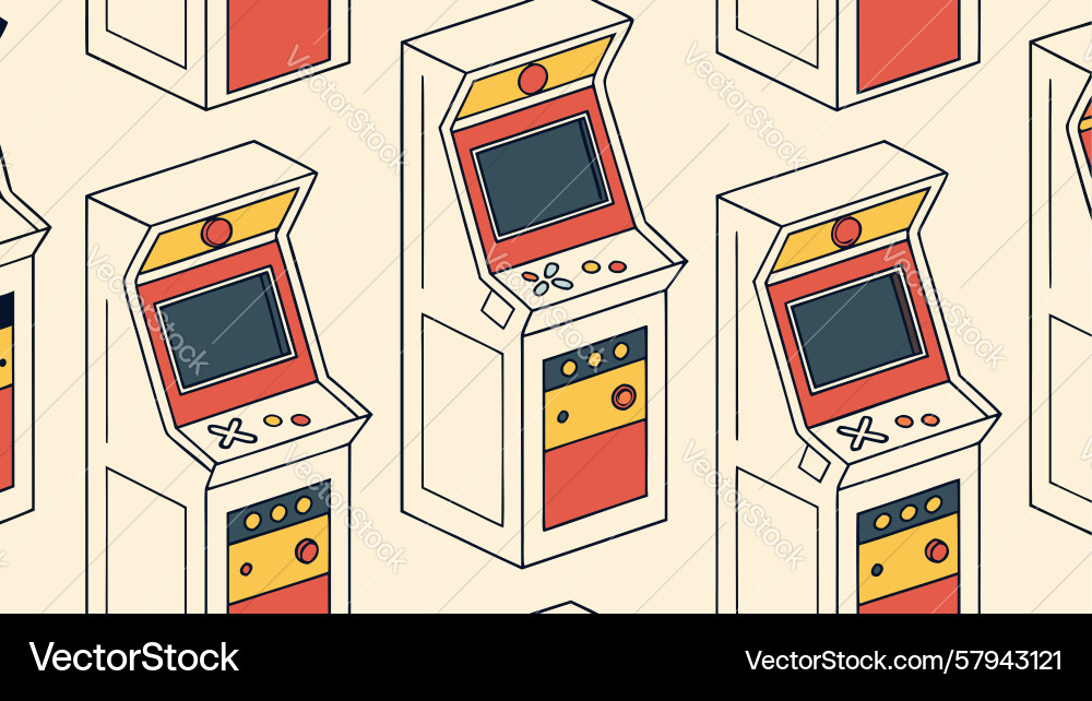 Retro Arcade Game Pattern vector image