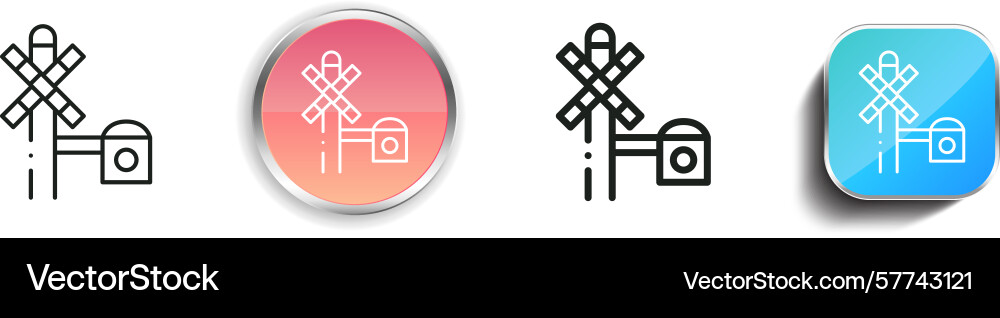 Road sign icon thin linear regular and button Road sign icon thin linear regular and button vector image