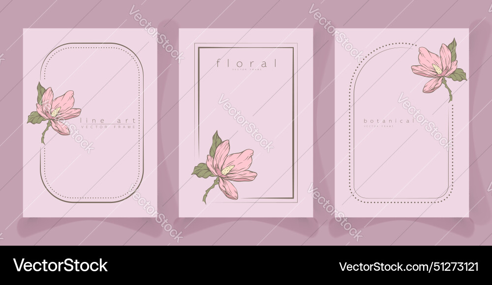 Set of frame templates in minimal linear style Set of frame templates in minimal linear style Vector Image