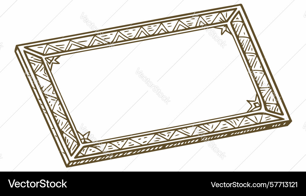 Simple rectangular frame with double border vector image