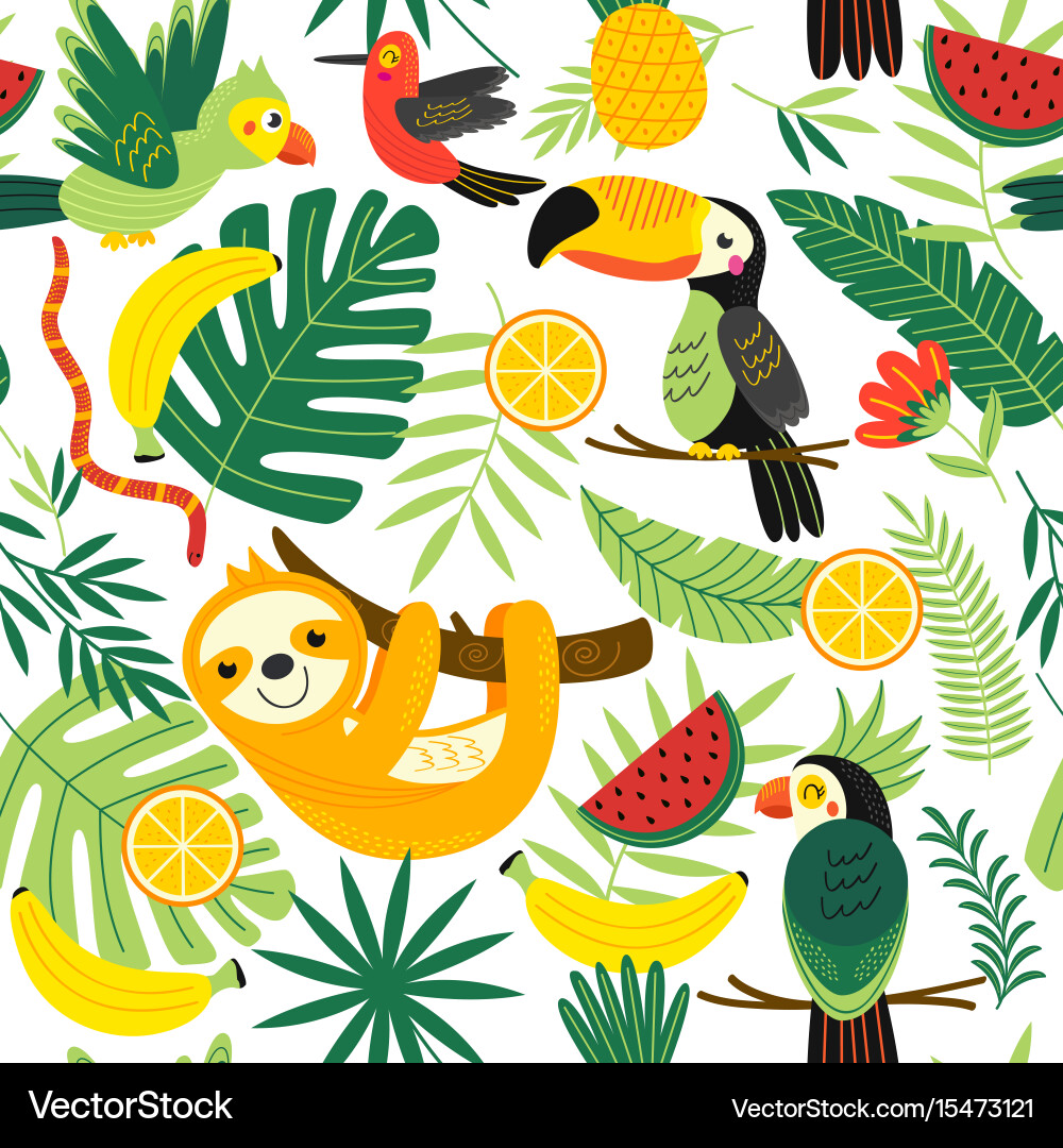 Tropical Animal Pattern Vector Image