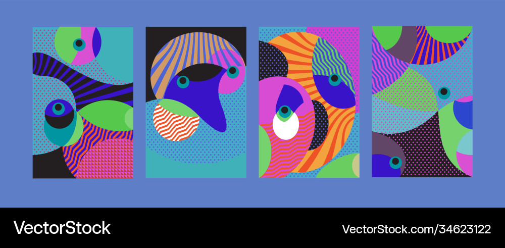 Abstract colorful geometric and curvy pattern Abstract colorful geometric and curvy pattern vector image