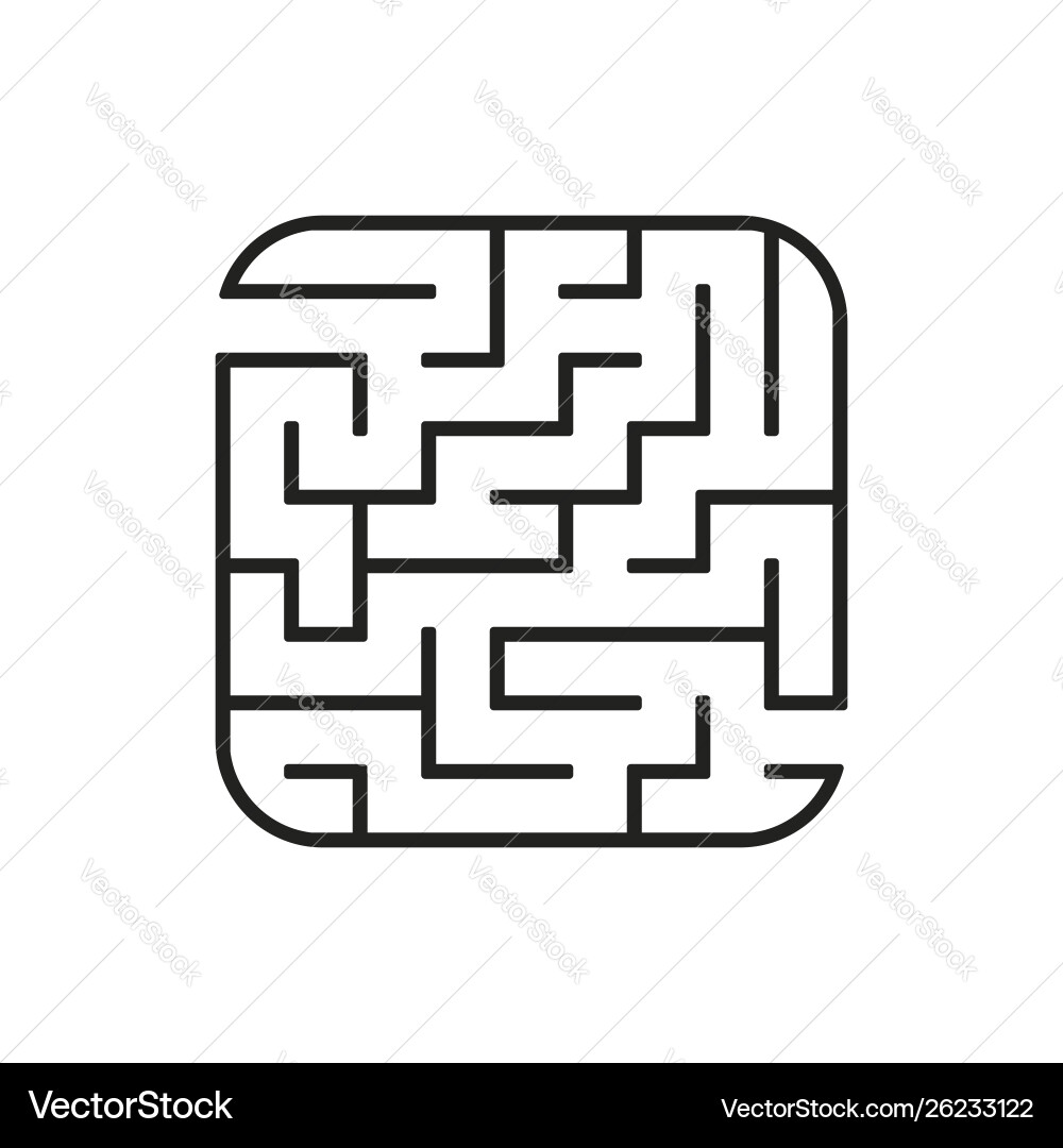 Abstract square maze easy level difficulty Abstract square maze easy level difficulty vector image