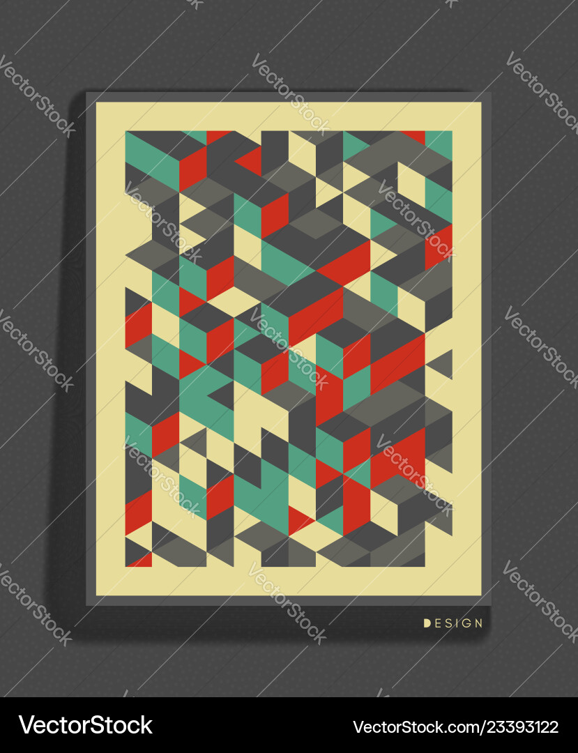 Cover design template 3d blocks structure Cover design template 3d blocks structure vector image