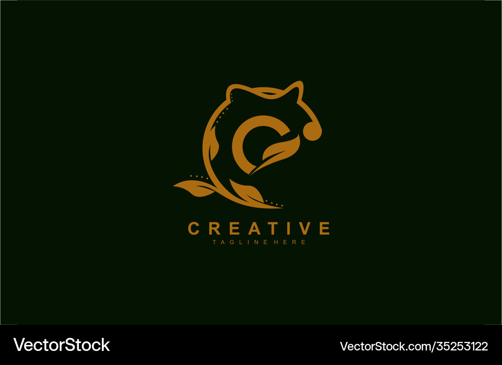 Creative abstract logogram rounded shape Vector Image