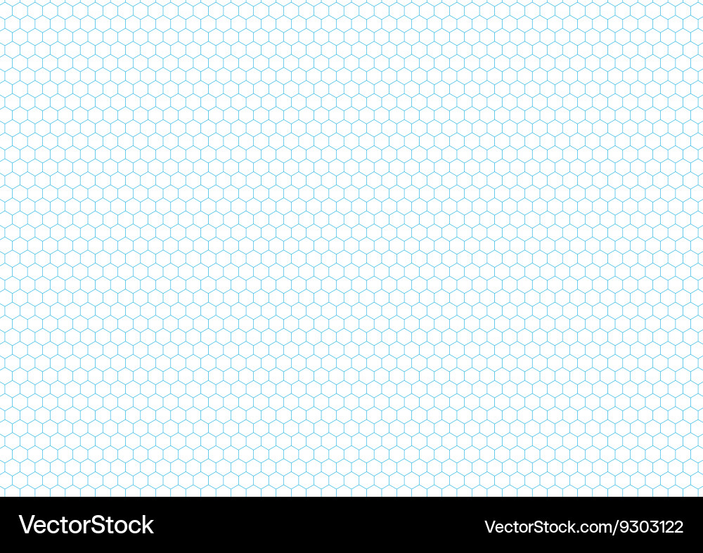 Cyan color hexagon grid a4 size horizontal Vector Image