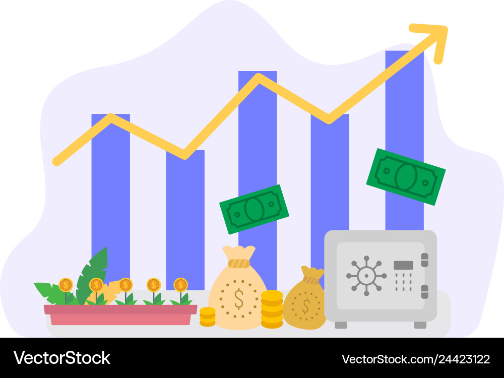 Economic growth concept can be used for landing Economic growth concept can be used for landing vector image
