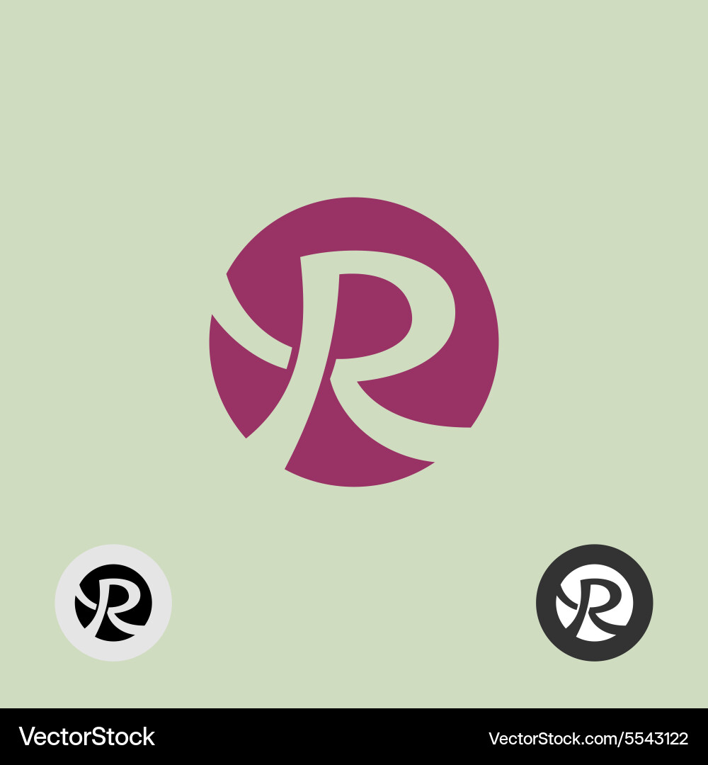 Elegant Round R Logo Vector Image