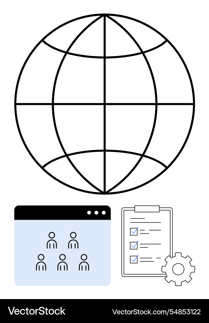 Global network concept with web collaboration Global network concept with web collaboration vector image