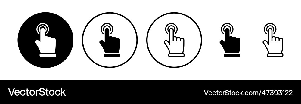 Hand click icon clicking finger pointer Hand click icon clicking finger pointer vector image