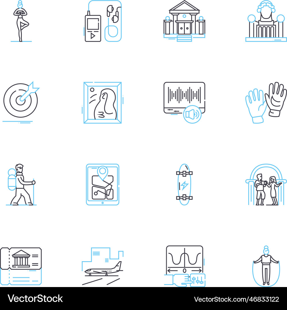 Idea exchanges linear icons set innovation Idea exchanges linear icons set innovation Vector Image