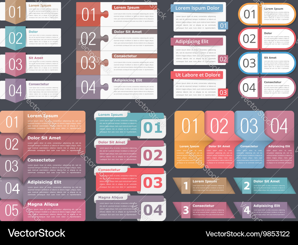 Infographic elements with numbers and text vector image
