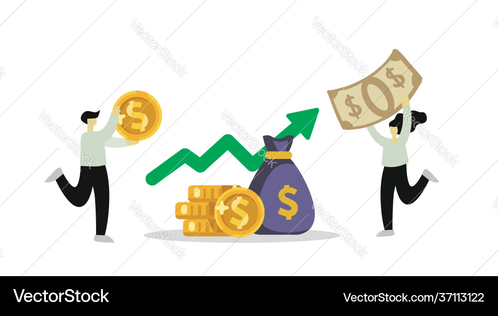 Investment financial business persons increasing Investment financial business persons increasing vector image