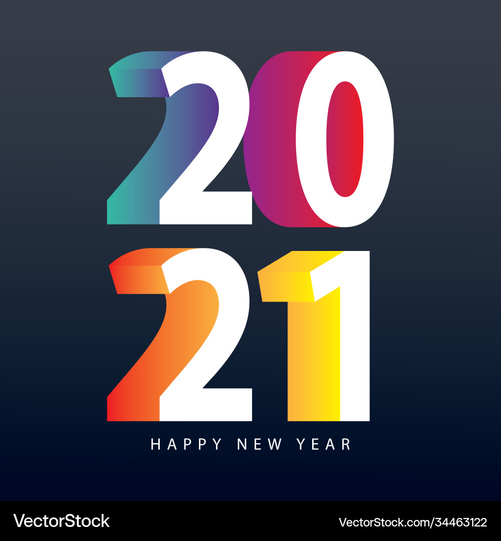 Isometric New Year 2021 Numbers vector image