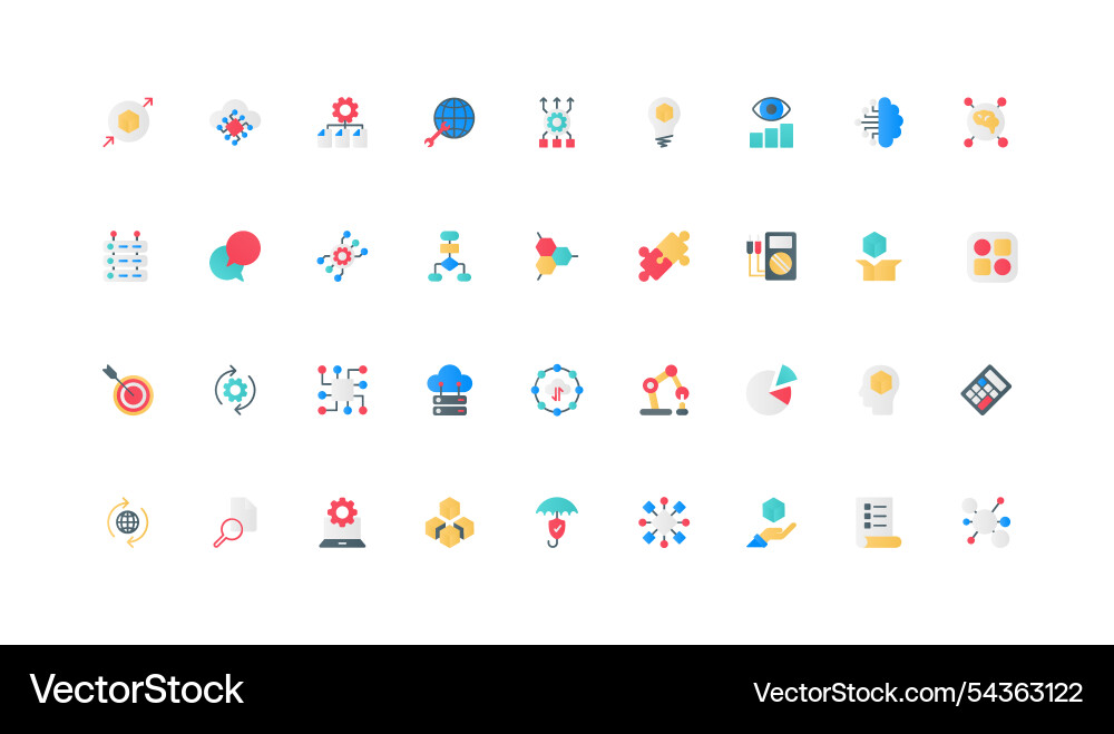 Machine learning smart solution of ai integrated Machine learning smart solution of ai integrated Vector Image