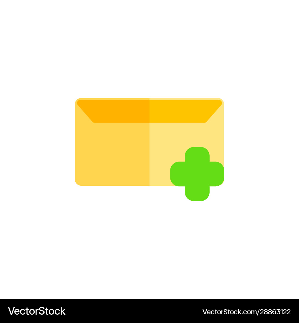 Message icon design flat style mail add Message icon design flat style mail add vector image