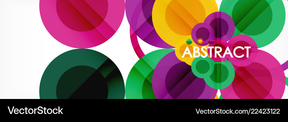 Overlapping circles design background Vector Image