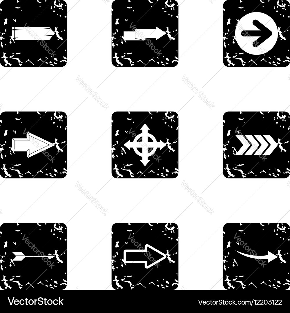Pointer icons set grunge style vector image