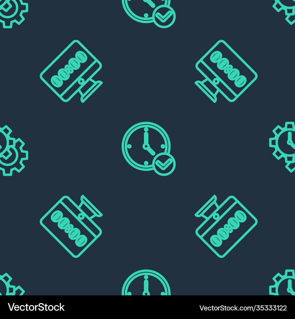Set line clock on monitor and time management Set line clock on monitor and time management vector image