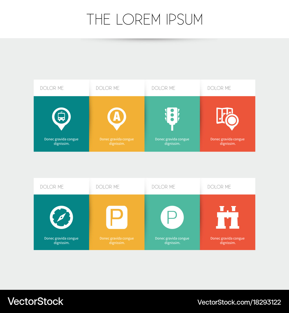 Set of 8 editable location icons includes symbols Vector Image