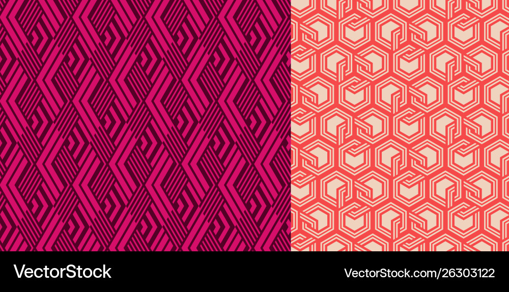 Set seamless patterns abstract geometric Vector Image