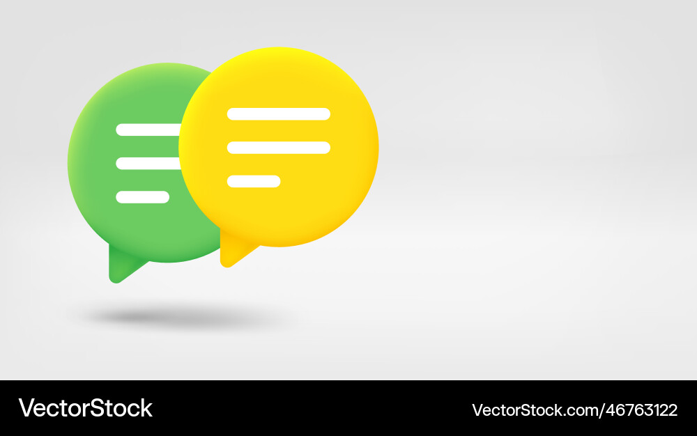 Speech bubbles dialog concept 3d banner with copy vector image