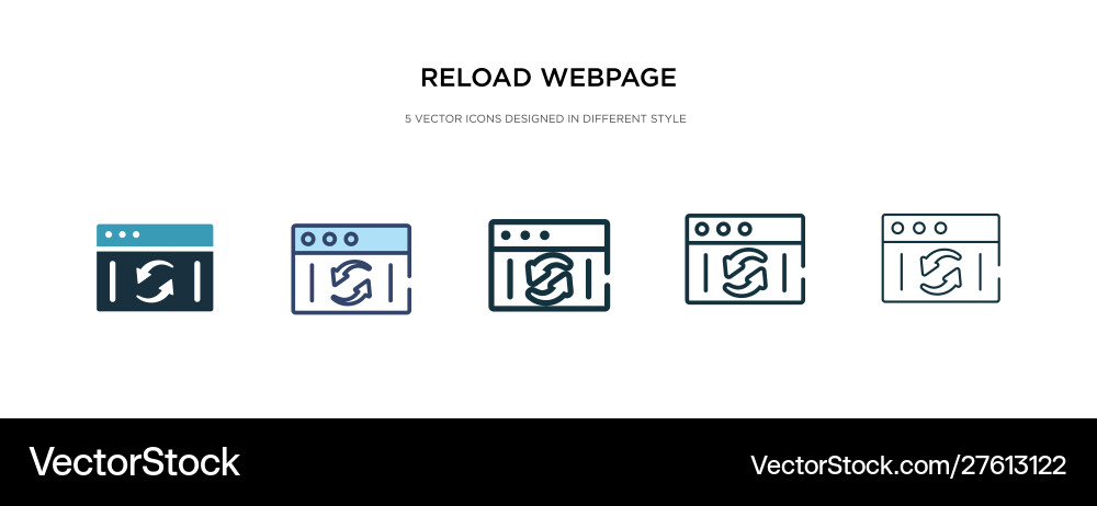 Webpage-Symbol in verschiedenen Stil zwei neu laden Webpage-Symbol in verschiedenen Stil zwei neu laden vektorbild