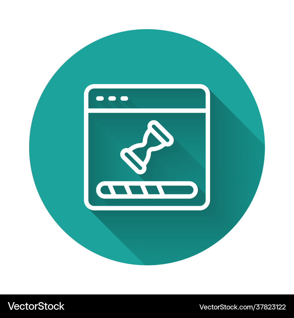 White line loading a data window with progress White line loading a data window with progress vector image