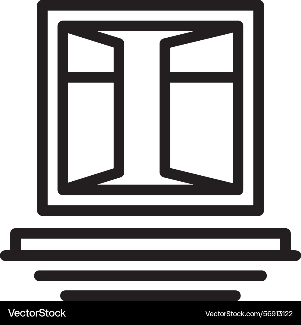 Window frames linear style icon design Vector Image