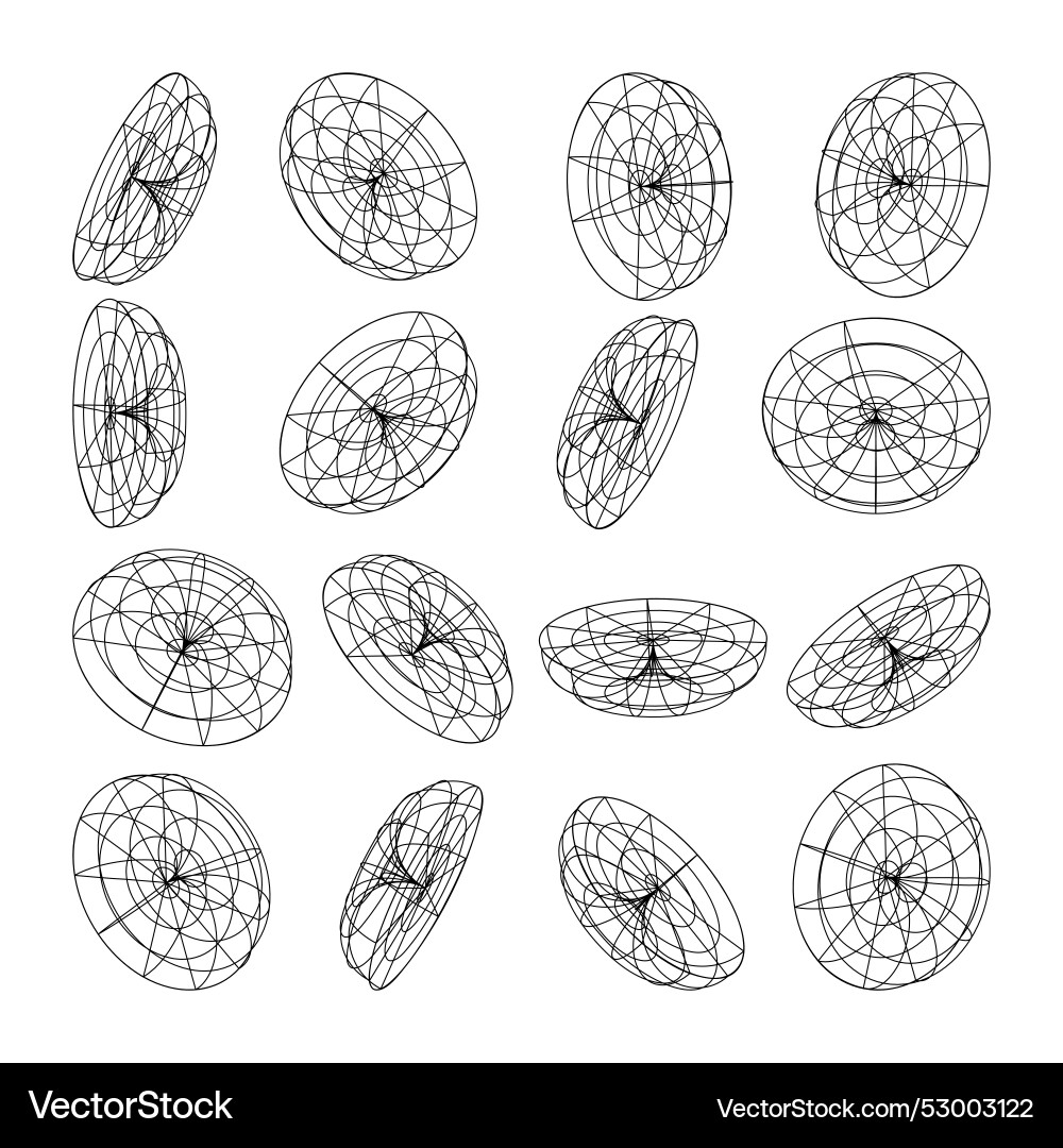 Wireframe lined shapes perspective mesh 3d grid Wireframe lined shapes perspective mesh 3d grid vector image